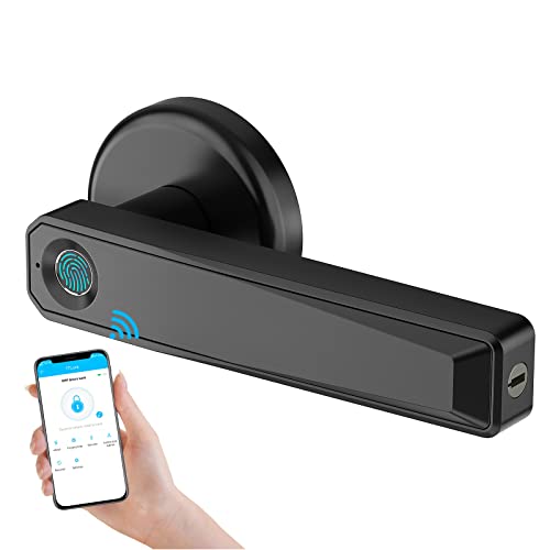 Kpp Fingerprint Door Lock, Smart Locks For Front Door, App Control Keyless Entry Door Lock Keypad, Smart Door Knobs, Bluetooth Wifi Available Door Handle, Smart Lever Door Lock For Bedroom Office Home #TOP20