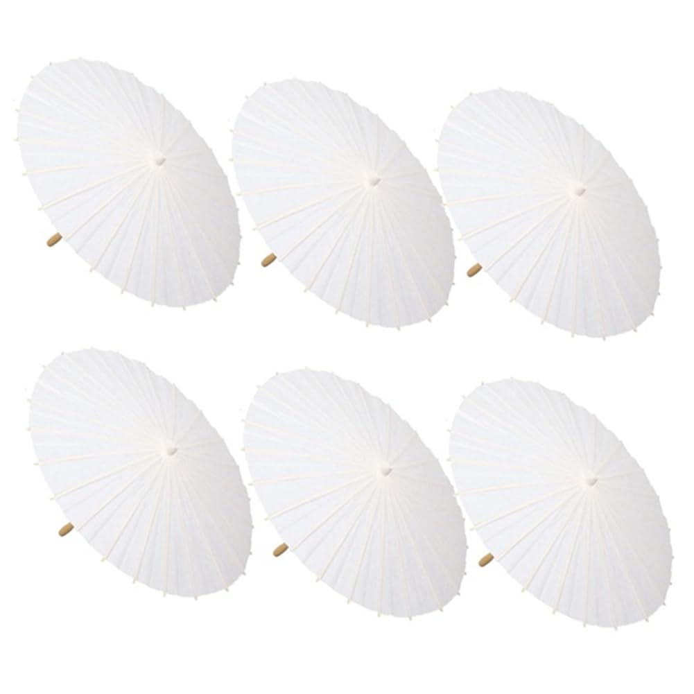 6 Stück Papier-Sonnenschirme, Hochzeitsschirme, Geschenk, Bambus-Schirme für Brautparty-Mittelstücke, Foto-Requisiten, 84 cm, 60 cm