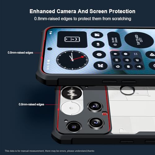 Image of for Nothing Phone 3 Case with Ring Stand Holder [Compatible with Magsafe] TPU Bumper + Acrylic Back Military Grade Airbags Shookproof Drop Protection [1 Tempered Film],Stand Black