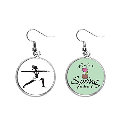 Pendientes de yoga ligeros que evitan alergias con colgante decorativo de deporte sano