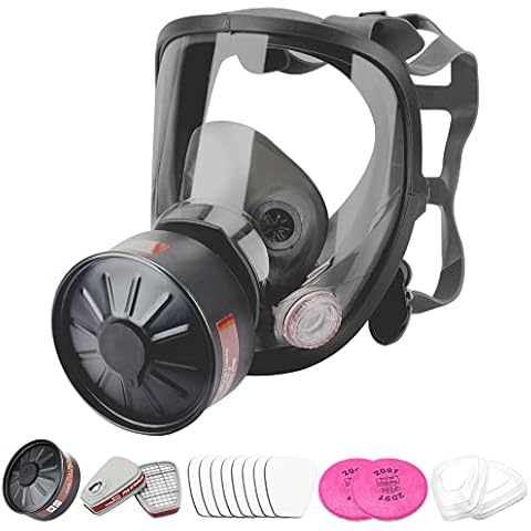 AiliveSun [Full Face Respirаtor] Reusable Respirator Mask with 40mm Activated Carbon Filter for Industrial, Welding, Polishing, Chemical Handling, Painting Cover