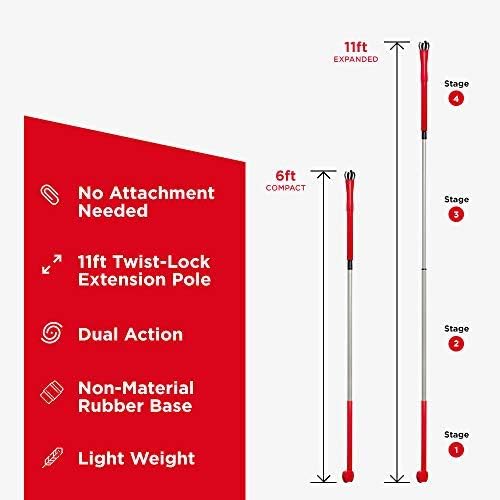 Bulb Grabber Light Bulb Changer for High Ceilings with 11FT Telescoping Pole, Universal NO ATTACHMENTS Needed