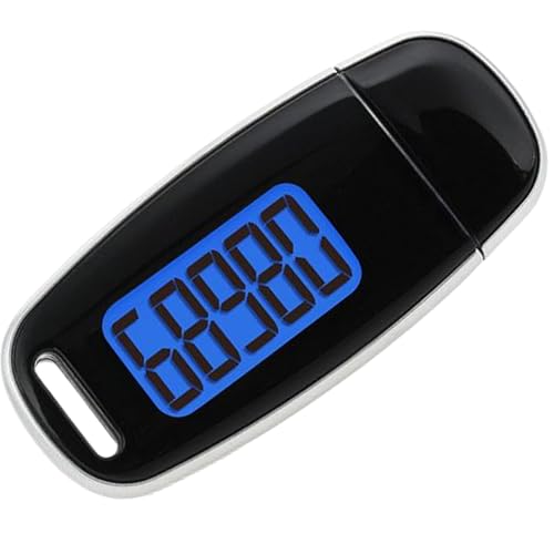 Compteur de Pas pour la Marche, podomètre pour la Marche, podomètre LCD Rechargeable USB avec Clip et Sangle Amovibles, comptoir à Pas précis avec rétro-éclairage pour Hommes Femmes Enfants Adultes s