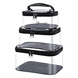 【2024amazon.jp限定】釣り道具入れ、釣りタックルボックス 3個セット/1個 、13Lの大容量EVA 多機能 ダークグリーン タックルケース ルアーケース 透明なタックルボックス ソフトな持ち手 持ち運び便利 (透明)