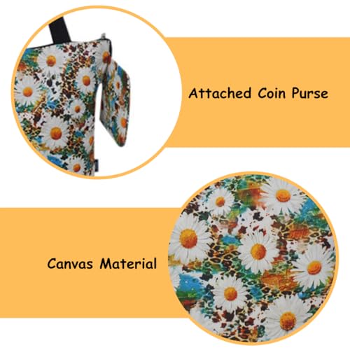 Image of NGIL Medium Top Zipper Closure Canvas Tote Bag with Attached Matching Coin Purse For Moms and Nurses