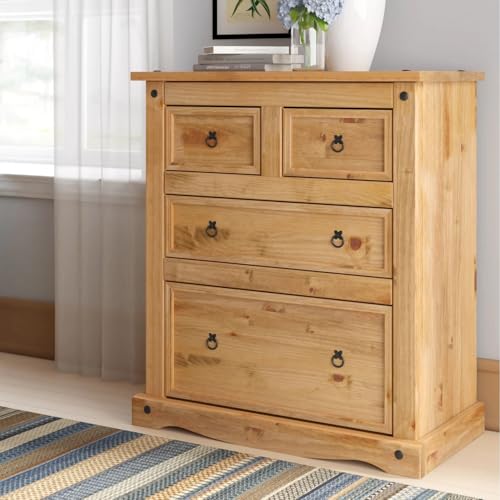 Mews Corona Chest of Drawers 4 Drawer Solid Pine Wood
