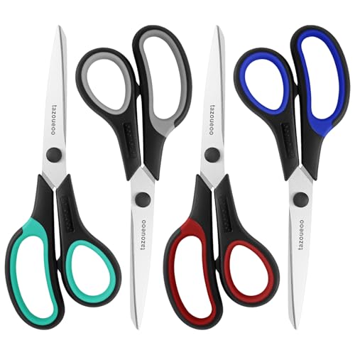 Image of Tazoueoo Scissors All Purpose, 8 Inch 4-Pack Office & Craft Set