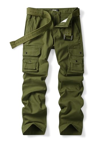 Image of Aeslech Womens Stretch Cargo Work Trousers Ladies Combat Heavy Duty Multi Pockets Casual Pants Army Green US 10 - UK 12