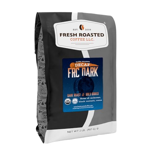Fresh Roasted Coffee, Organic FRC Dark Water-Processed Decaf | USDA Organic, Kosher | Dark Roast 2 lb (32 oz) Whole Bean