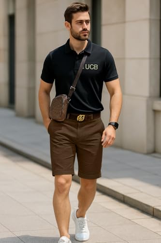 Image of GRECIILOOKS Casual Men Shorts | Rich Regular Fit Solid Short with Side Pockets | Relaxed Fit Half Pants | Mid Rise Waist (Available in Plus Size)