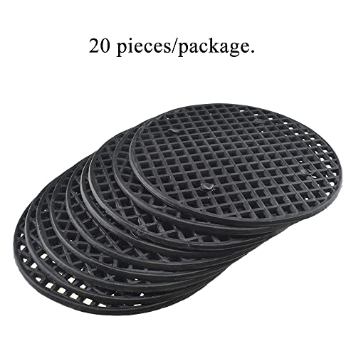 Hahiyo 20Pcs 2.95Inch/7.5Cm Black Round Pp Plastic Flower Pot Hole Mesh Pad Bottom Grid Mat Bonsai Drainage Mesh Hole Screens Gasket Prevent Soil Loss Breathable Gasket Drainage Netting For Bonsai #TOP5