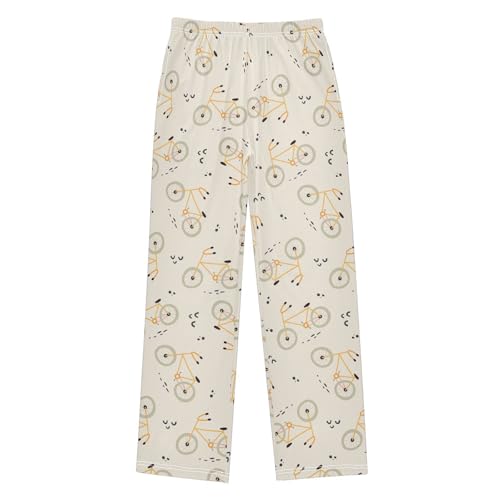 ZZXXB Bikes Print Boys Long Pants Soft Trousers Elastic Waist Kids Lounge Bottoms with Pockets S-XL