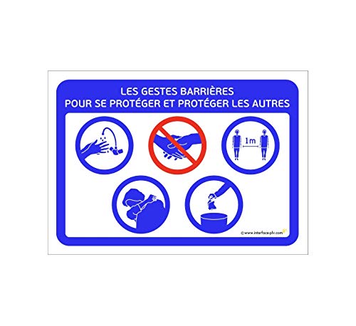 Autocollant GESTES BARRIERES Format A4 Cover