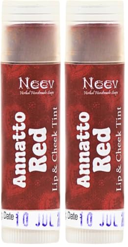Image of Neev Herbal Lip & Cheek Tint Annatto Red| 100% Organic, Nourishing & Chemical-Free Beauty Essential for Women (Pack of 2)