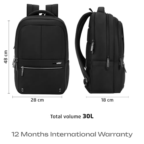 Image of Safari Smart Plus Formal Business Laptop Backpack Bag for Man & Women, Ideal for Office Use for men /School /College Boys and Girls, 2 Compartment, Antitheft pocket, Trolley Sleeve & Organizer