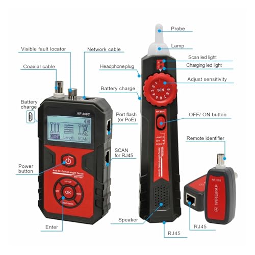 Localizar puntos de interrupción en red con probador portátil NF-858C BNC 4