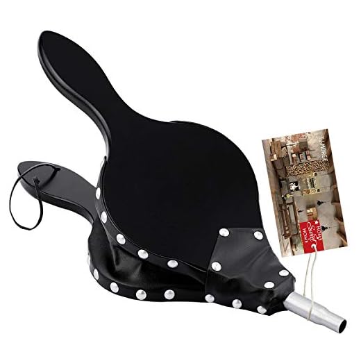 TJ.MOREE Fireplace Bellows Indoor 16"x 6.5" Wood Fire Blower with Hanging Strap, Metal Nozzle, Great Tool for Fireplace, Fire Pit, Wood Stove, BBQ, Outdoor Camping - Black