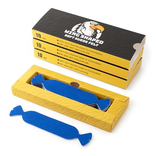 Image of Gomake Vinyl Squeegee Buffer 30PCS Pre-Cut Felt for Window Tint Wet or Dry Vinyl /PPF Application (Blue)