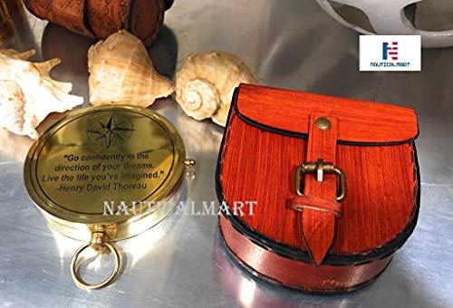 Brújula de Bolsillo de Latón con Estuche de Cuero miniatura 7