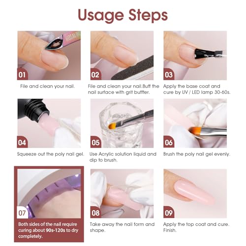 Rosalind Clear Nude Pink Acrylic Poly Extension Gel thumb #7