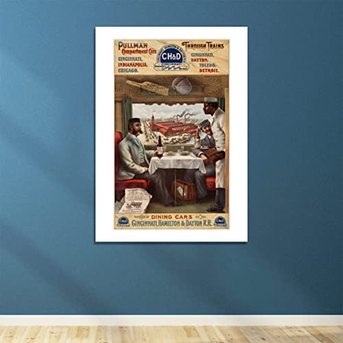 Affiche Pullman compartment Cars souvenirs de voyage cadre moyen format - 4