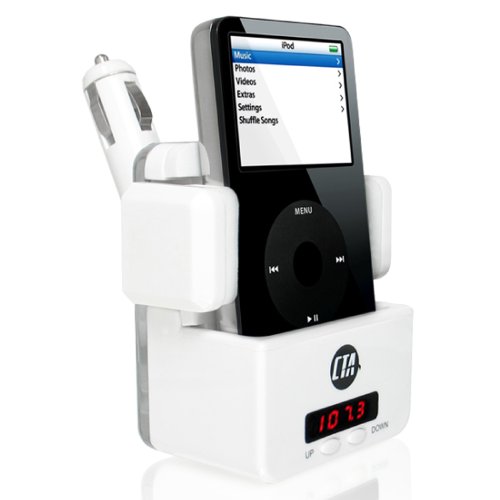 CTA Digital i-Cruise FM Transmitter Dock for iPod/MP3 Players (White)