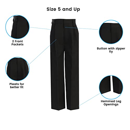 Black Dress Pants for Boys - Baby Boy Dress Pants - Toddler Boy Dress Pants - Kids Uniform Husky Suit Pants & Slacks2