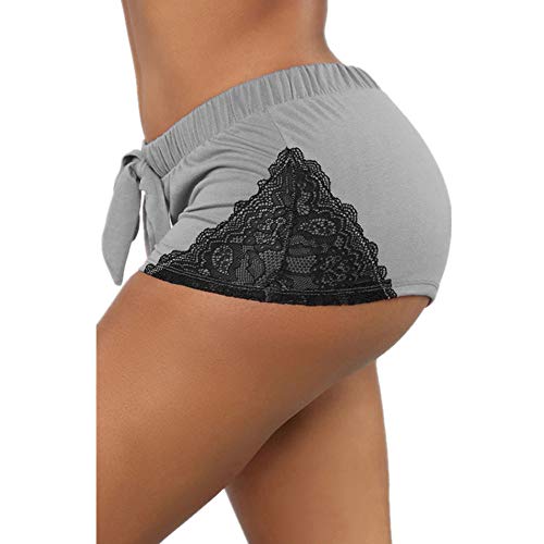 ZIWOCH Womens Elastic Waist Shorts Cotton Yoga Sports Pants Casual Home Shorts Grey