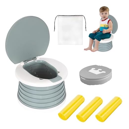 SunnySmile portable, foldable potty seat for toddler, Training Toilet Seat Emergency Toilet for Car, Camping, Outdoor, indoor (grey, small)