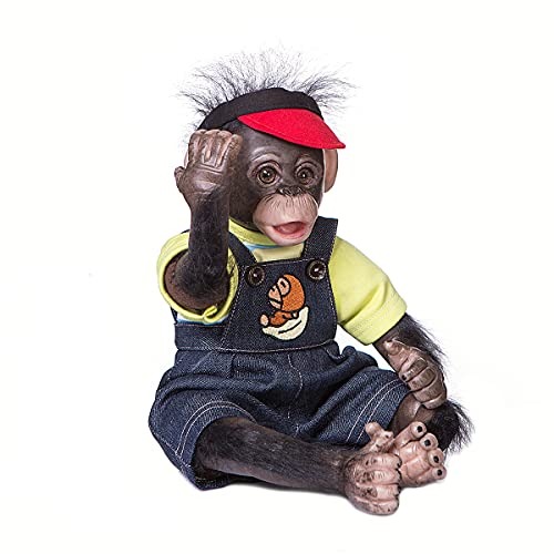 MineeQu 16 Pulgadas Realista Lindo Premie tamaño Suave Cuerpo ponderado Reborn Mono muñecas de bebé de Vinilo Negro Orangután Flexible Coleccionable muñeca de Arte parecen Reales y se sienten Reales Cover
