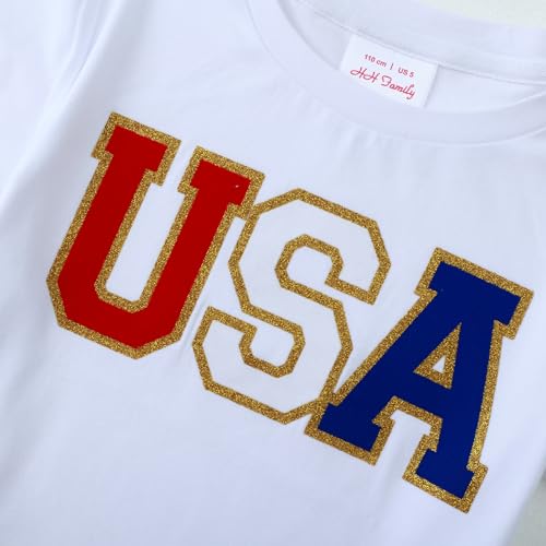 Image of 4th of July Shirts for Girls Patriotic American Flag Kids Clothing