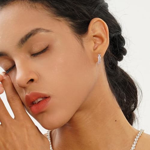 TOPGRILLZ Iced Out Hoop Earrings Cubic Zirconia Huggie Cartilage Cuff Hypoallergenic Luxury Fashion Round Circle Earrings For Men Women3