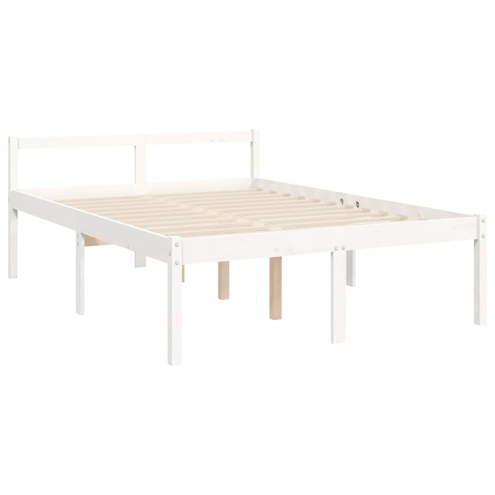 Rantry Bettgestell mit Kopfteil, Massivholz, Weiß, 120 x 200 cm, Lattenrost für Erwachsene, Kinder und Jugendliche, einfache Montage, Typ 15 Betten und Lattenroste