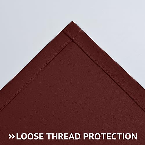 Image of COSVIYA Grommet Room Darkening Burgundy Curtains 63 inch Long for Bedroom | Light Blocking Insulated Thermal Curtains for Living Room, Blackout Thick Polyester Window Drapes,52x63 inches, 2 Panels