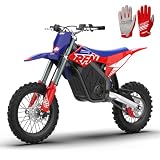 RFN Warrior Youth SX-E2 Electric Dirt Bike for Age 13+, 2000W Peak Motor,31 MPH Top Speed, 3-Speed Modes, 48V 20AH,26 Miles Range,14'/12' F/R Wheels, Dirt Bike with Dual Hydraulic Disc Brakes.