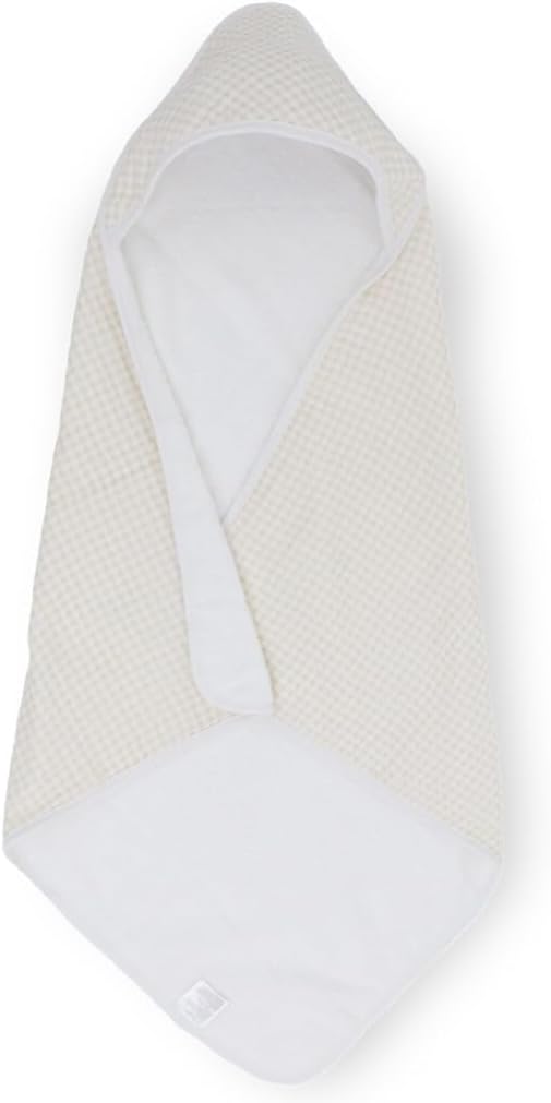 Little Unicorn Premium Infant Hooded Bath Towel| Soft & Absorbent Cotton & Terry Fabric for Newborns (Tan Gingham)