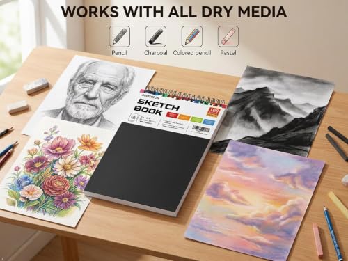 Image of Soucolor Sketch Book 9 inch x 12 inch, 100 Sheets Kids Art Sketchbook Drawing Pad