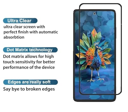 Image of DD SON Tempered Glass Screen Protector Compatible for HMD Crest 5G (2024) HD Glass with Edge to Edge Coverage and Easy Installation kit,Black