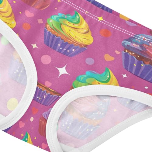 Wusikd Rainbow Cupcakes Girls' Underwear Cotton Girls Briefs Soft Toddler Underwear 2T4
