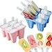 Kaishuai 2 Pezzi Stampi per Gelato,12 Cavità Stampi per Ghiaccioli con Stecco,Set Stampini Gelato DIY per Stecco al Cioccolato,Gelati,Sorbetti,Sorbetti, Budino,Silicone,Stampini per gelato immagine