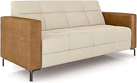Sofá 2 Lugares Sala Living Industrial 160cm Senna K01 Couríssimo Whisky Veludo Bege - Lyam Decor