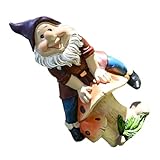 ORFOFE Gartenfigur Zwerg aus Langlebigem Kunstharz Wetterfeste Gartendekoration für Terrasse und Hof Kleine Zwergenstatue als Geschenk und Weihnachtsdeko