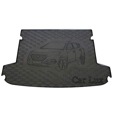 Car Lux DUO00658 - Alfombra Protector Maletero + Alfombrillas de Goma a Medida Conjunto para Tucson Desde 2015-