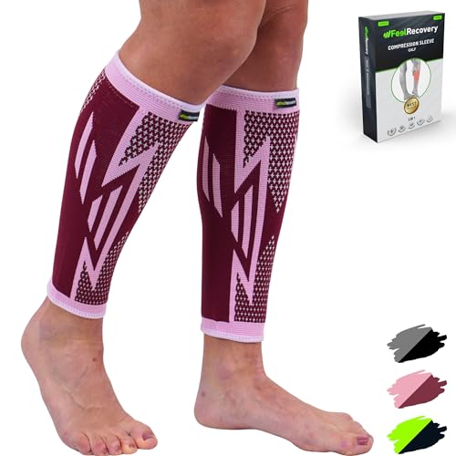 Feel Recovery 2 Fasce A Compressione Polpaccio Per Uomo E Donne - Calze A Compressione Graduata E Elastiche Da Corsa, Sport, Running, Ciclismo - Trasp