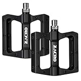 Zacro Pedales Bicicleta MTB de Montaña Ligeros, Pedales Bicicletas Montaña de Nylon Antideslizante Durable con 2 cojinetes, para Universal Bicicleta de Carretera BMX MTB Road Bici 9/16 Pulgadas -Negro
