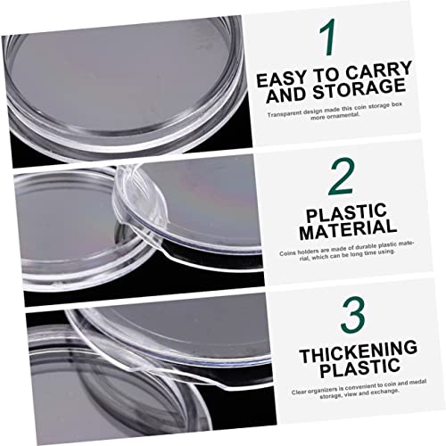100 protectores transparentes para monedas de plástico miniatura 4