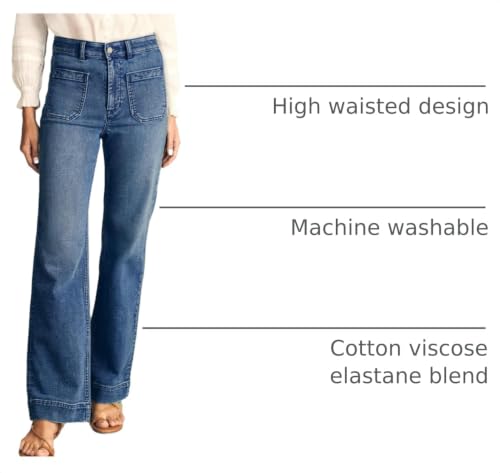 Image of Astylish Women's Wide Leg Jeans High Waisted Denim Pants