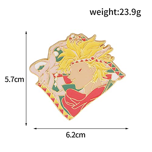 Image of JJBA JoJo Anime Enamel Pins - Jotaro Jolyne Joseph Cosplay Brooch - Christmas Gifts for Kids Girls Teens Women Men
