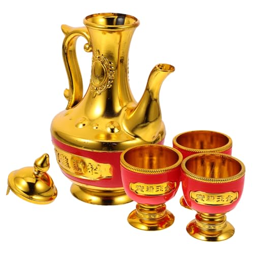 LALAFINA 仏教供物 ?金茶壺とミニ供杯付き 仏壇礼拝用多機能祭祀用具 仏陀祈祷用祝福用品 神聖な儀式に
