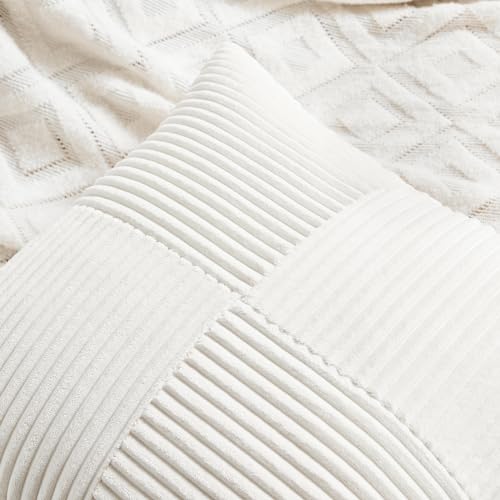 Fancy Homi 2 Packs Cream White Lumbar Decorative Throw Pillow Covers 12X20 Inch For Couch Bed Sofa thumb #2